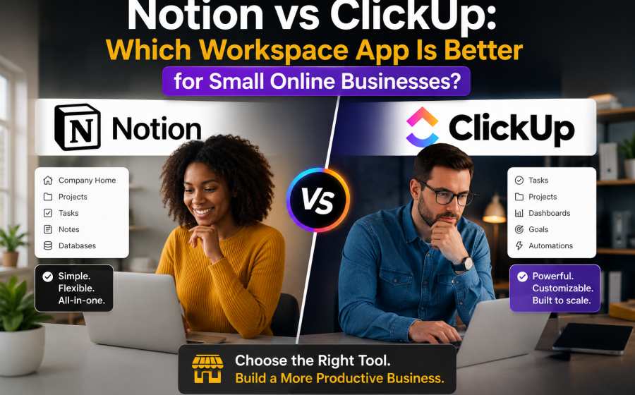 Notion vs ClickUp: Which Workspace App Is Better for Small Online Businesses?
